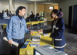 Photograph of a student visiting the Multicultural Fair at North Campus