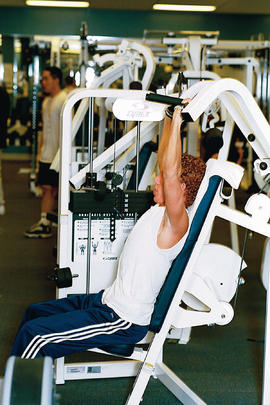 Photograph of a student exercising