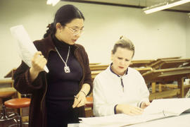 Photograph of Design Foundations faculty member and student
