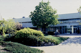 A photograph of the entrance to Registration Centre in Building D
