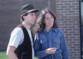 Photograph of two students looking into the distance
