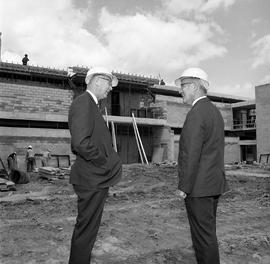 Photograph of E.A Horton and Ted Jarvis at the North campus construction site