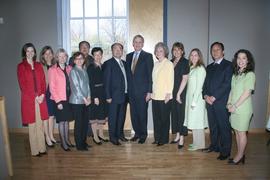President Squee Gordon with officials at Ningbo graduation : [photograph]