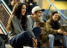 Photograph of students of the staircase having a laugh