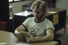 Photograph of a student reading