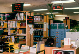 Photograph of the  Library Audio/Visual (A/V) desk in the Periodical Library
