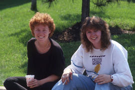 Photograph of two students in the outdoors
