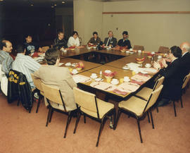 Photograph of students and faculty having a meeting in Seventh Semester