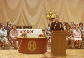 Photograph of Robert "Tex" Noble Speaking at the Gordon Wragg Student Centre Opening Ce...