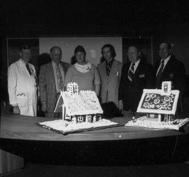 Photograph of Gordon Wragg and Igor Sukor Posing with Etobicoke General Hospital Executives with ...