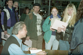 Photograph of Wayson Choy book signing
