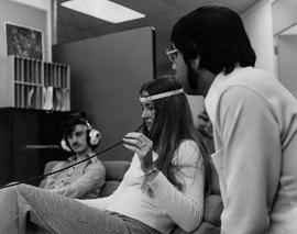 Photograph of a Students Participating in an Experiment that Measures Alpha Brain Waves
