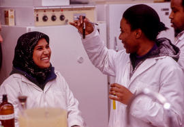 Photograph of students in the chemistry lab