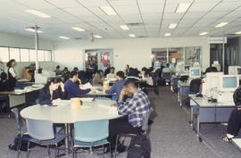 A photograph of students in the Learning Centre in Building D