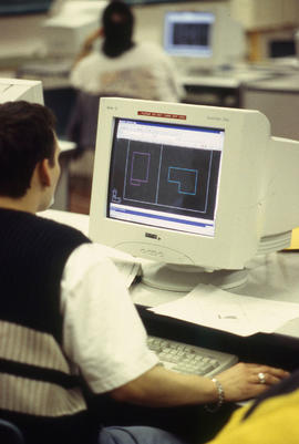 Photograph of a student completing an assignment on the computer