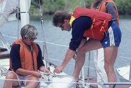 Photograph of a student and a Sailing Instructor