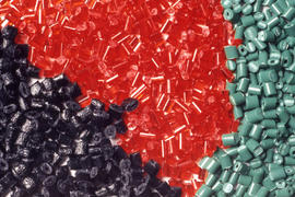 Photograph of colourful beads