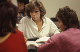 Photograph of students studying at a table