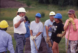 Photograph of Don Chase and groundskeeping crew ready to work