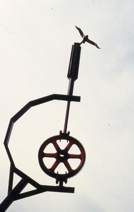 Photograph of sculpture representing unity between creativity and technology