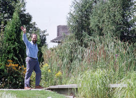Photograph of Neil Fox taking a walk in the Arboretum