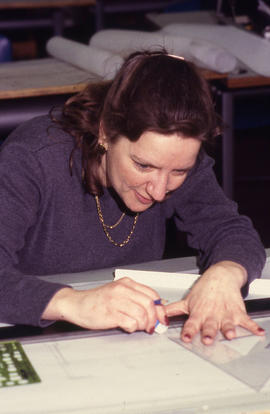 Photograph of a Design Foundations student at work