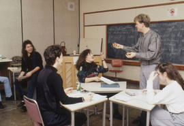 Photograph of Theatre students practicing lines from a play