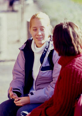 Photograph of students in conversation