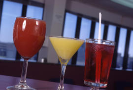 Photograph of mixed cocktails on table