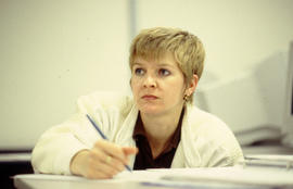 Photograph of a student at a lecture