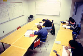 A photograph of Landscaping students in a classroom
