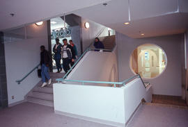 Photograph of the main stairway coming down to the second floor