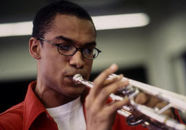 Photograph of music student