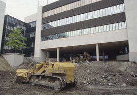 Photograph of foundational preparation for building construction
