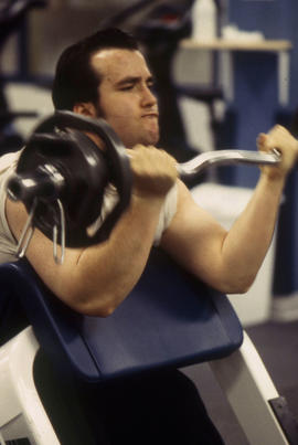 Photograph of a student exercising