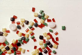 Photograph of colourful beads