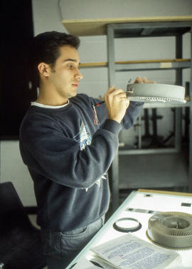 Photograph of a Photography student in class