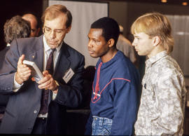 Photograph of students at the CASIO Electronics show