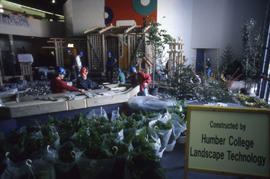 Photograph of Landscaping Students Working on a Display