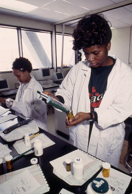 Photograph of Pharmacy Assistant students at work