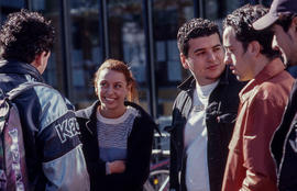 Photograph of students in conversation