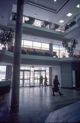 Photograph of the main entrance outside the library reference area