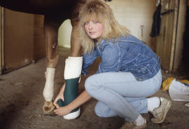 Photograph of an Equine student with horse