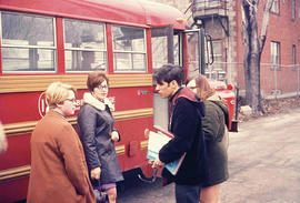 Photograph of Students Boarding the Humber Shuttle Bus
