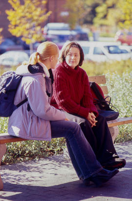 Photograph of students in conversation