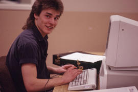 Photograph of student working on an assignment
