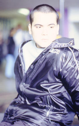 Photograph of student in the concourse