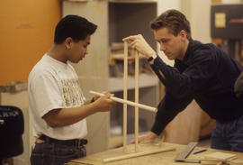 Photograph of Students in a Cabinet Making Lab