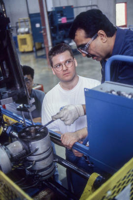 Photograph of an instructor and a student