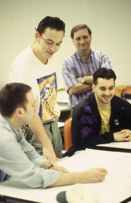 Photograph of students  in the Graphic Arts program